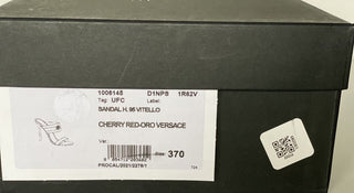 NIB VERSACE Medusa Damen Rote Pumps Sandalen 7 US (37 Euro) Hergestellt in Italien D1NPS 