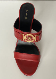NIB VERSACE Medusa Damen Rote Pumps Sandalen 9,5 US (39,5 Euro) Italien D1NPS 