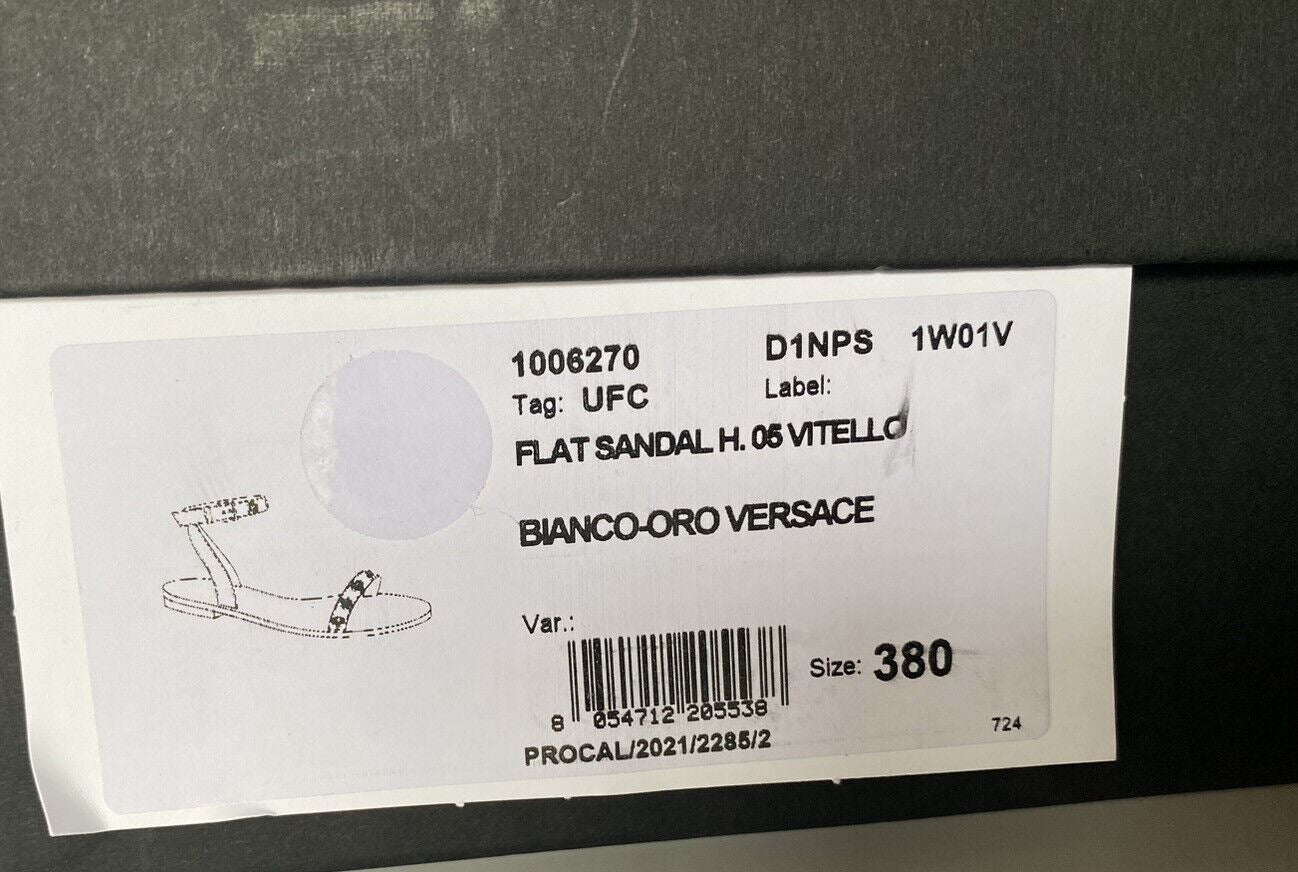 NIB VERSACE Женские белые сандалии Medusa с ремешком на щиколотке 8 США (38 евро) Испания D1NPS 
