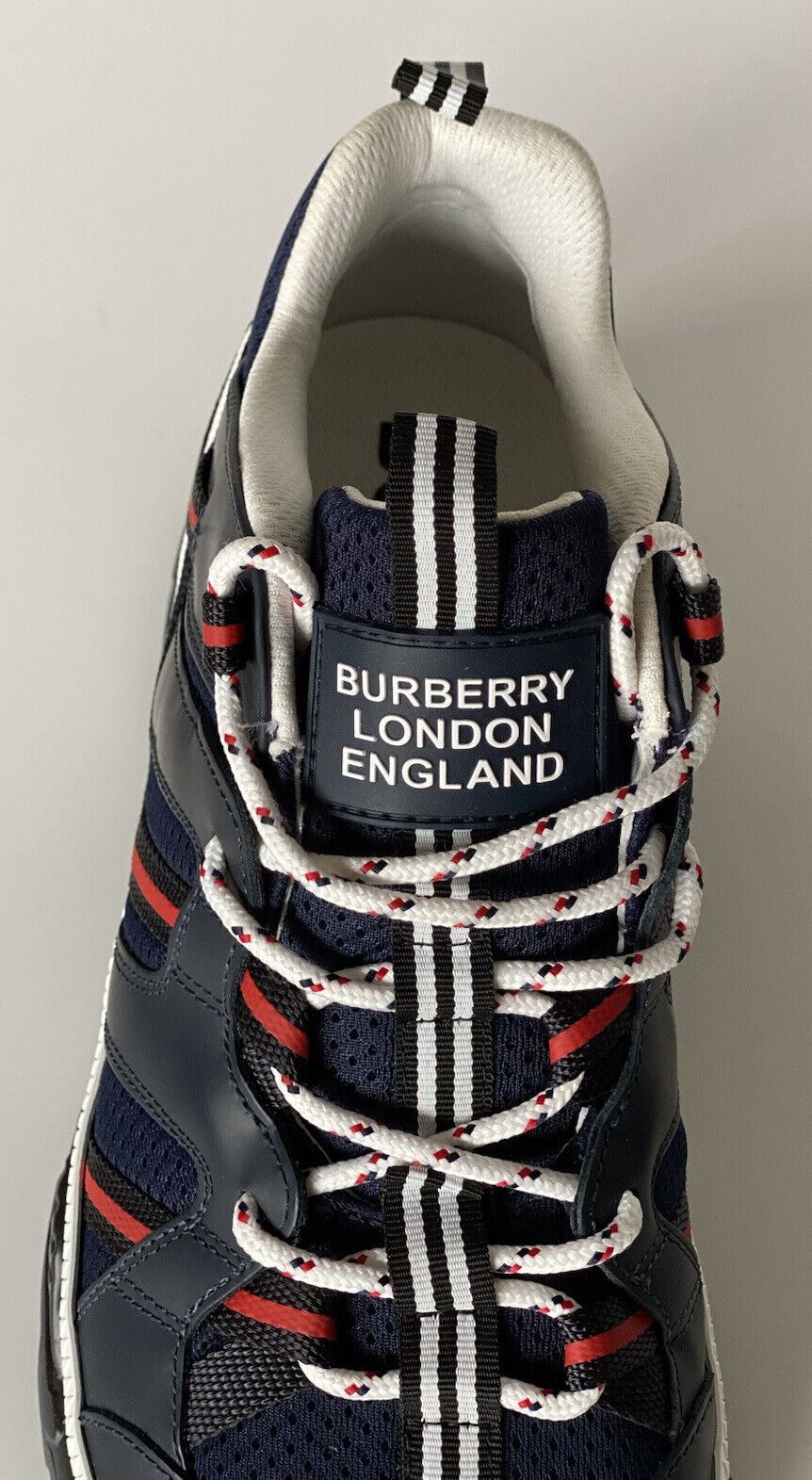 NIB $720 Burberry MF UNION M VER Men's  Navy Sneakers 9 US (42 Euro) 8024045 IT