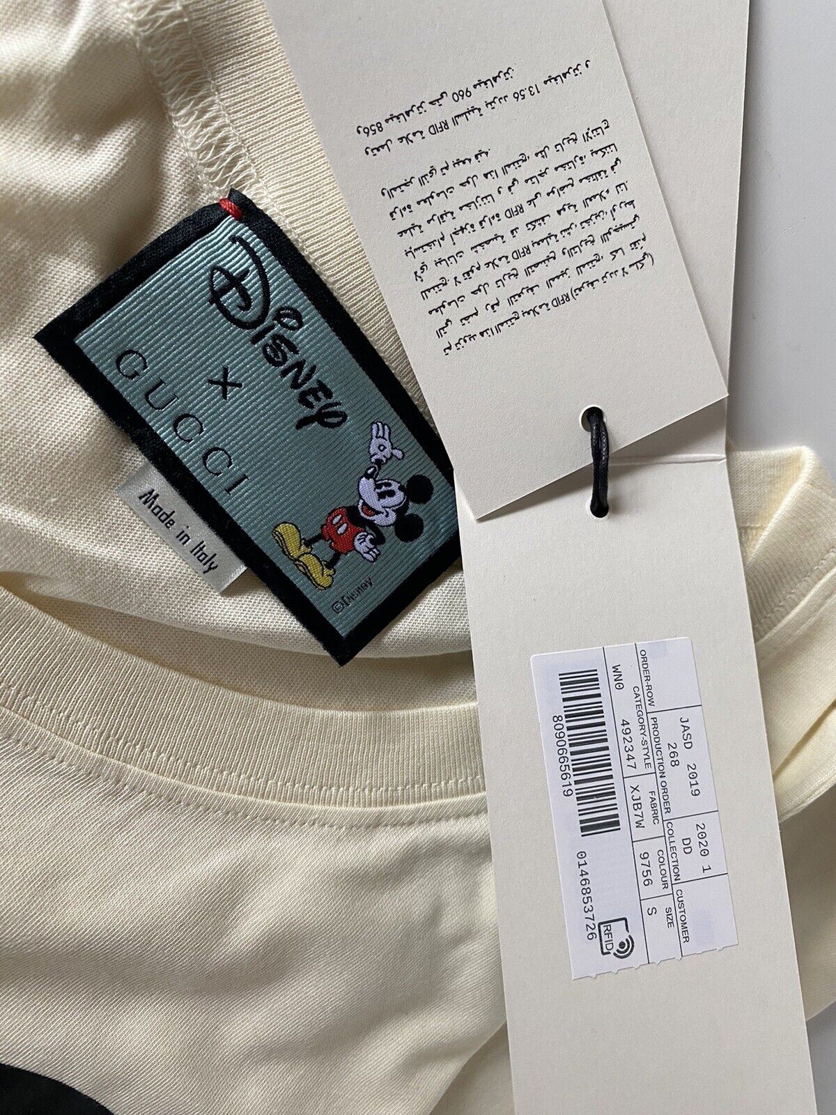 NWT Gucci Микки Маус Светло-коричневая футболка из хлопкового джерси, маленькая 492347 Италия