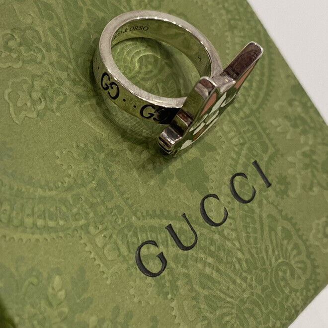 Новое кольцо GUCCI Bosco &amp; Orso из стерлингового серебра 925 пробы, размер 13 (16,8 мм) 502456 