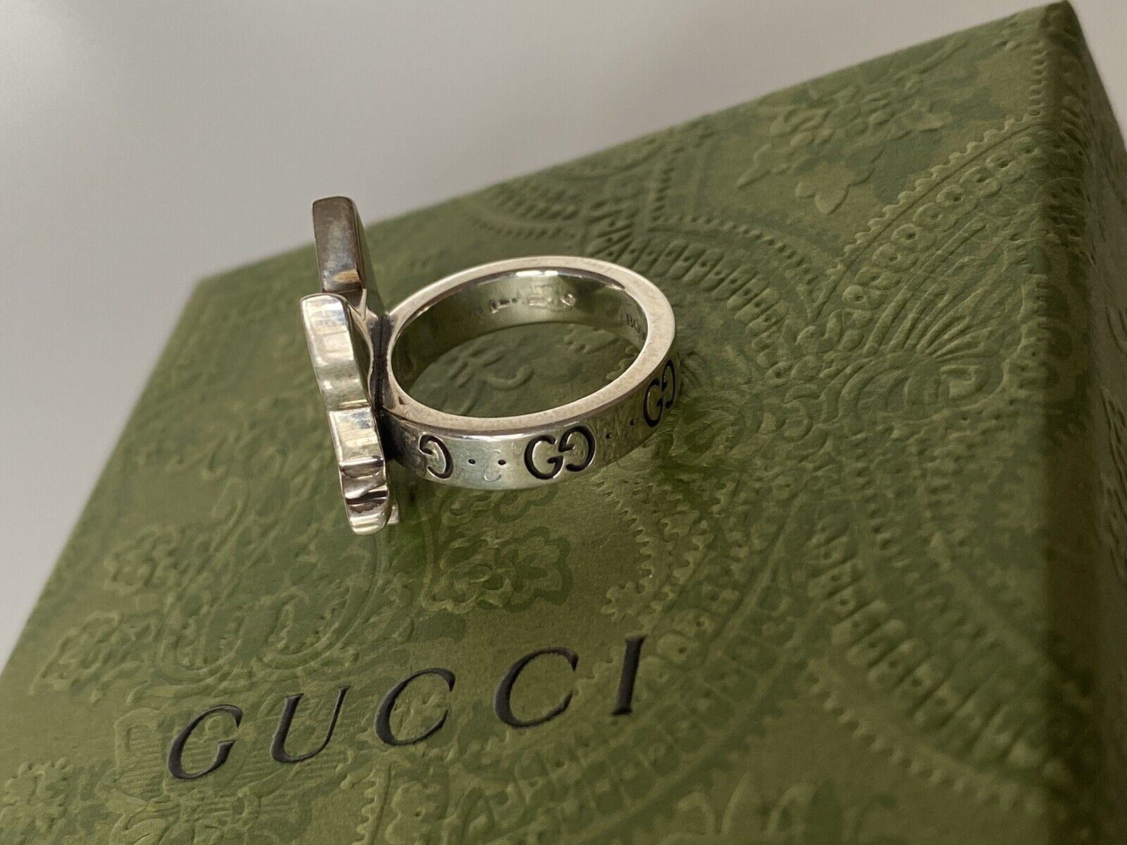 Новое кольцо GUCCI Bosco &amp; Orso из стерлингового серебра 925 пробы, размер 13 (16,8 мм) 502456 