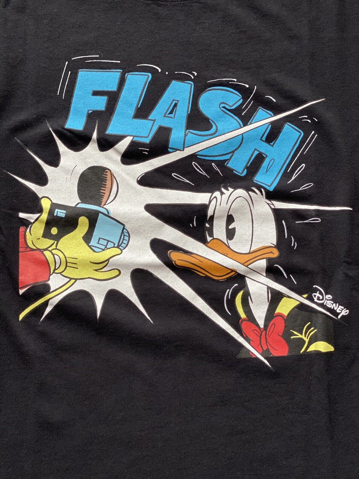 Neu mit Etikett: Gucci Donald Duck Flash Disney Schwarzes Jersey-T-Shirt Small (Übergröße) 548334