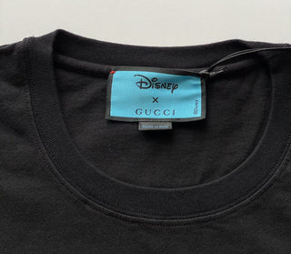 Neu mit Etikett: Gucci Donald Duck Flash Disney Schwarzes Jersey-T-Shirt Small (Übergröße) 548334