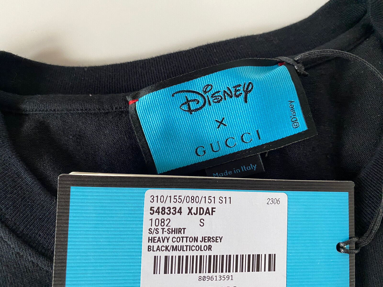 NWT Gucci Donald Duck Flash Disney Black Jersey T-Shirt Small (Oversized) 548334