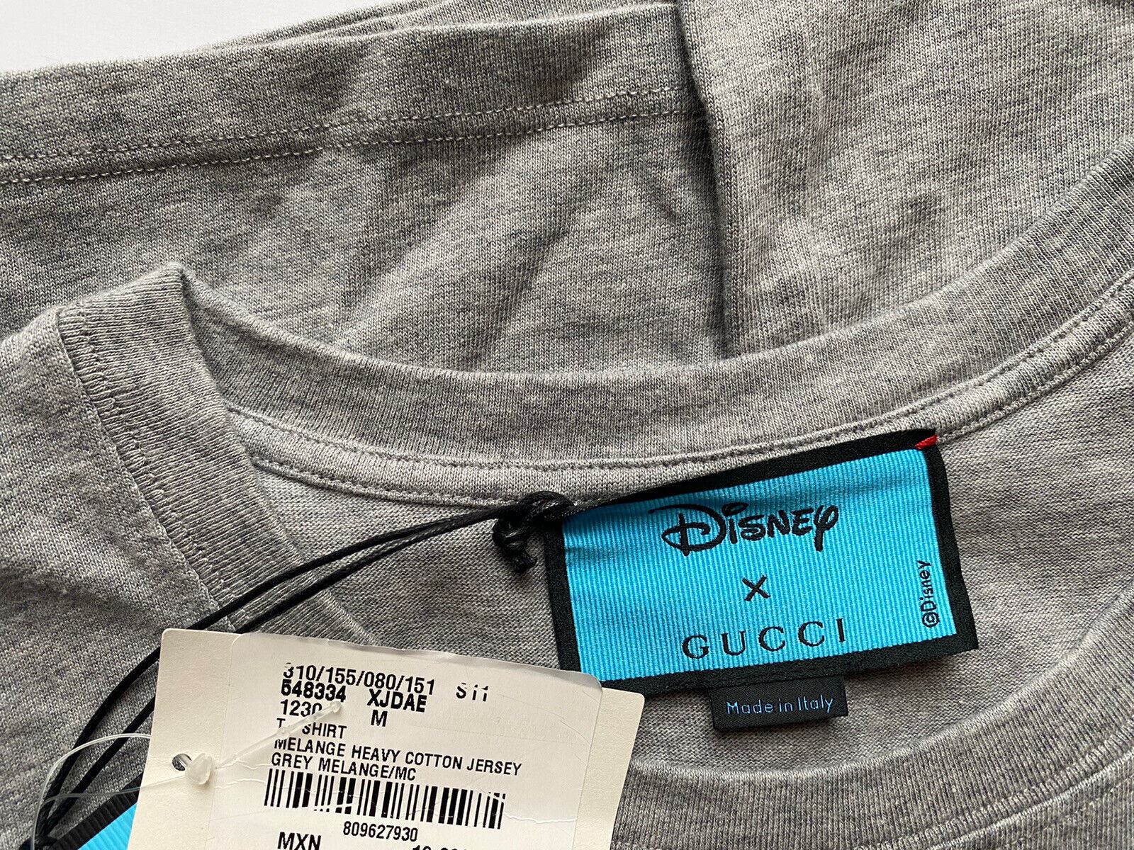 NWT Gucci Donald Duck Flash Disney Серая трикотажная футболка M (оверсайз) 548334
