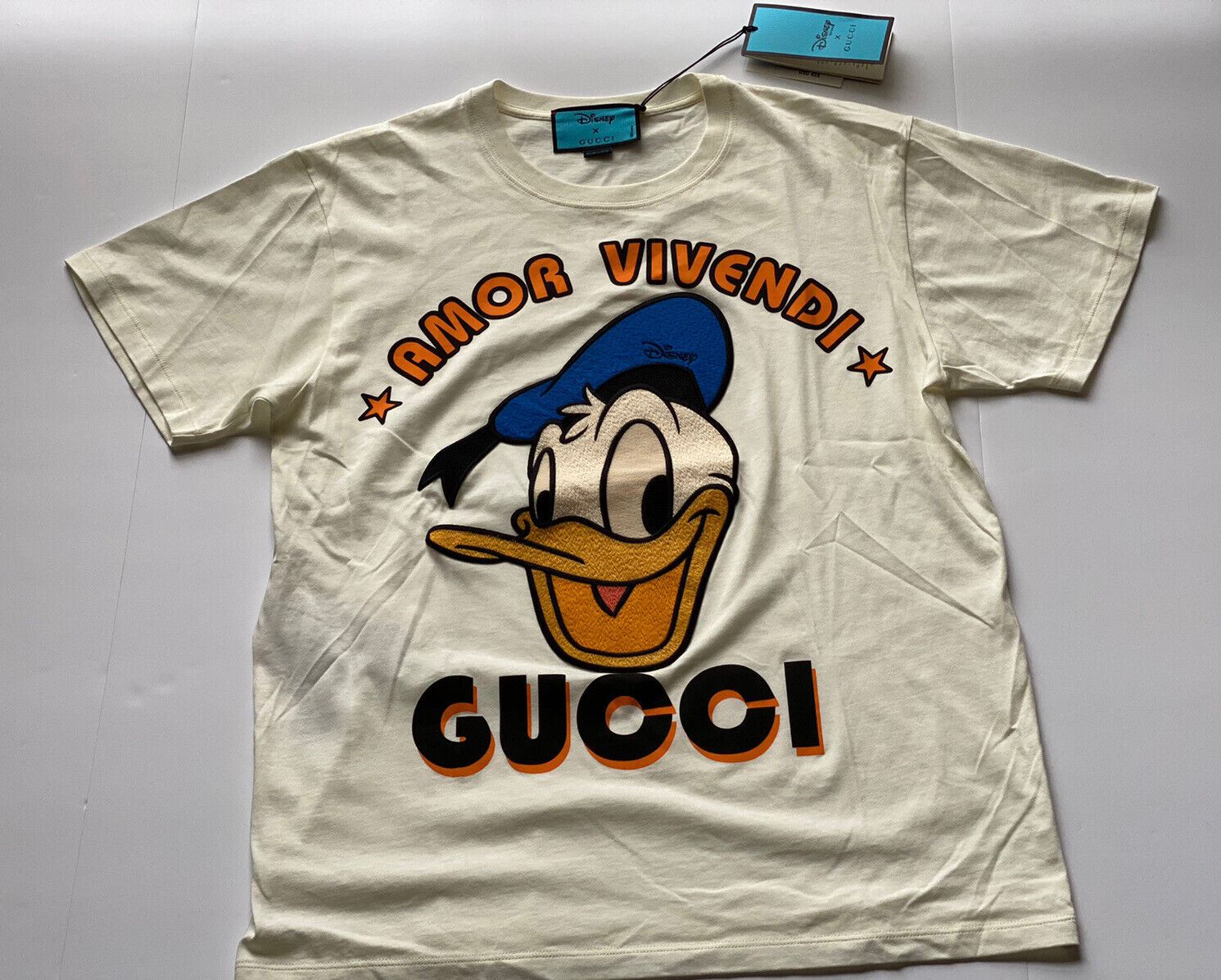 Gucci x Disney Oversized Donald Duck Cotton Black T-Shirt Extra Small