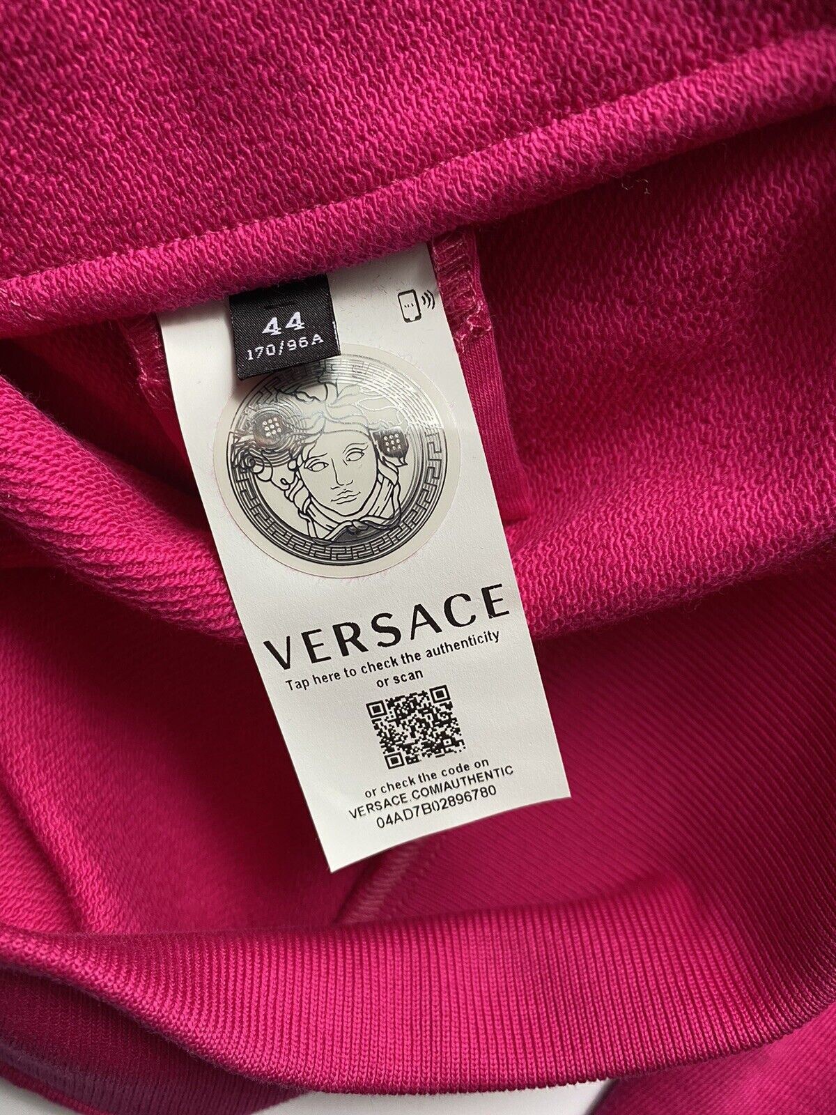 NWT 950 $ Versace Medusa Hooded Pink Jacket für Damen 10 US (44 Euro) A231242 IT 