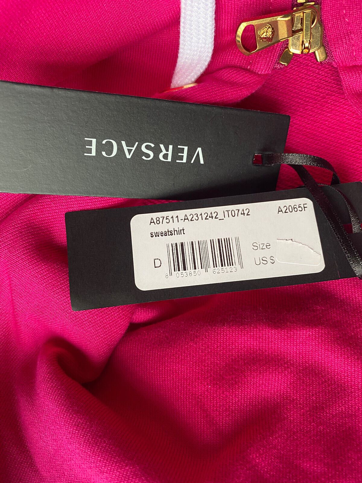 Женская розовая куртка с капюшоном Medusa NWT 950 долларов США (44 евро) A231242 IT 