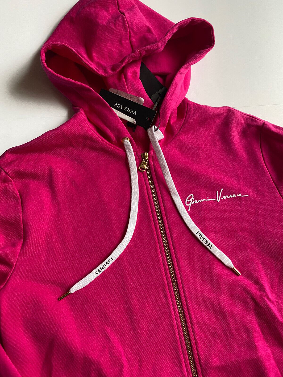 NWT 950 $ Versace Medusa Hooded Pink Jacket für Damen 10 US (44 Euro) A231242 IT 