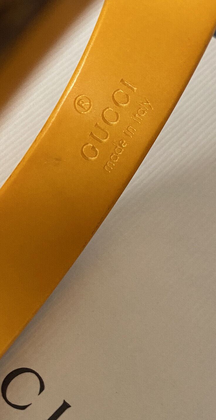 NIB GUCCI Logo Dragon Engrave Armreif Gelb Größe Groß Hergestellt in Italien 