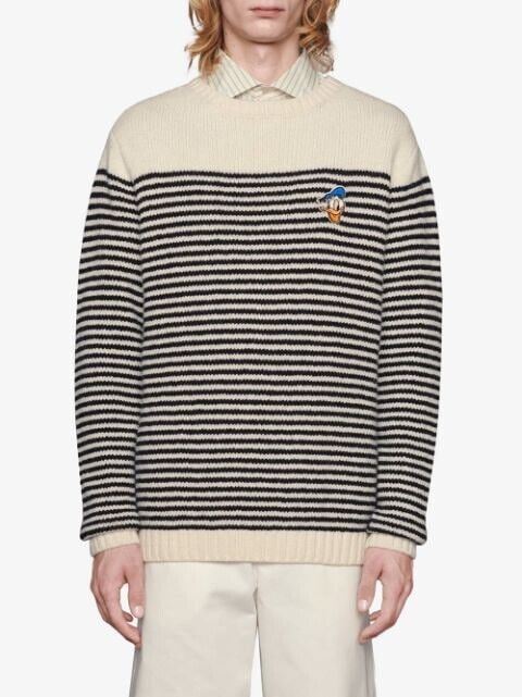 NWT Gucci Donald Duck Disney Knit Wool/Cashmere Ivory/Black Sweater Large 645281