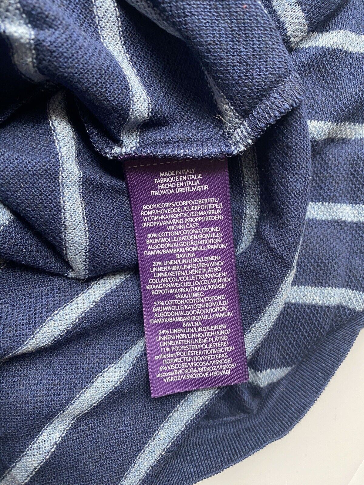 NWT $395 Ralph Lauren Purple Label Custom Slim Fit Cotton-Linen Polo Shirt 2XL