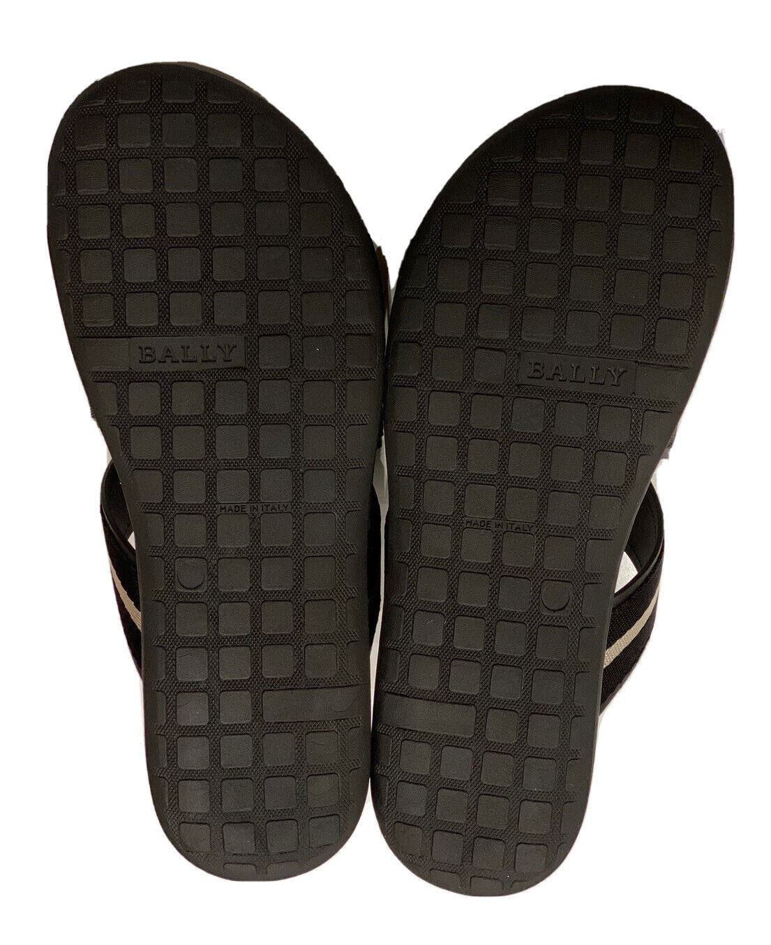 NIB $450 Bally Men's Sasha Slide Textile and Leather Black Sandals 9 US 6234150