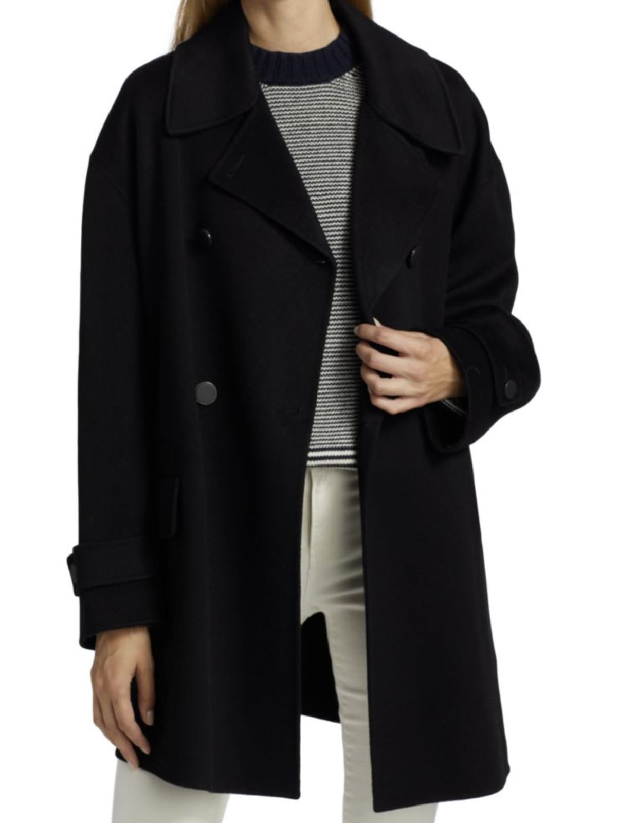 NWT $8085 Loro Piana Women's Cashmere Coat Black 40 Euro Made in Italy