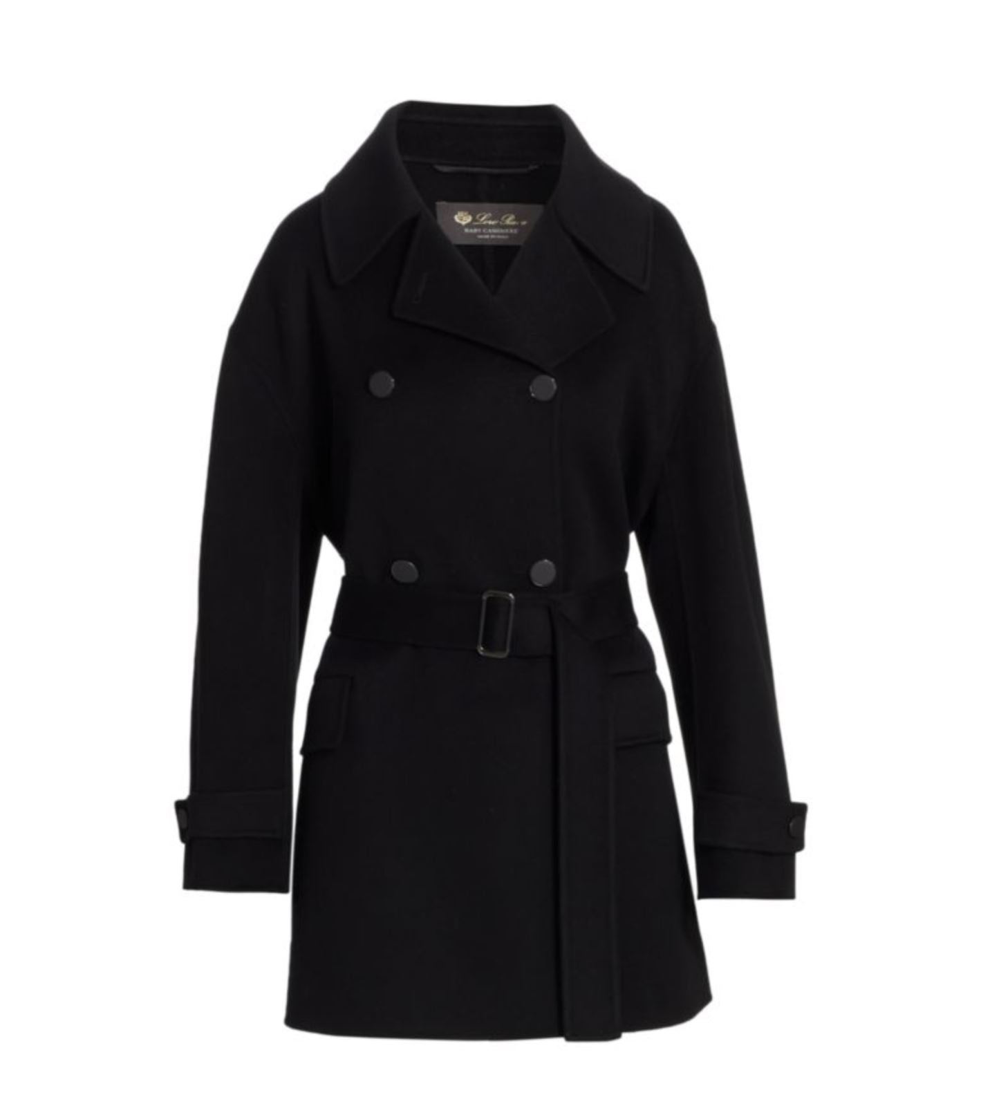 NWT $8085 Loro Piana Women's Cashmere Coat Black 40 Euro Made in Italy