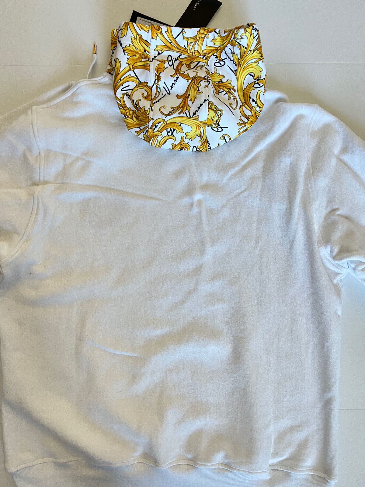 Neu mit Etikett: 1150 $ Versace Medusa Barock-Print-Sweatshirt mit Kapuze, Weiß 4XL 1003253 