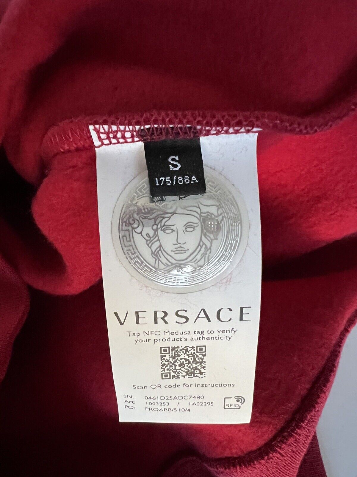 NWT $1150 Versace Толстовка с принтом Medusa Baroque и худи Красный S 1003253 