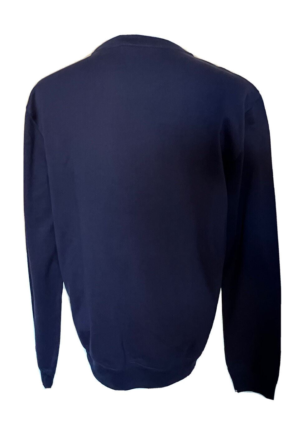 NWT $525 Versace Men's Long Sleeve Sweatshirt Blue Size 3XL A85327 Italy