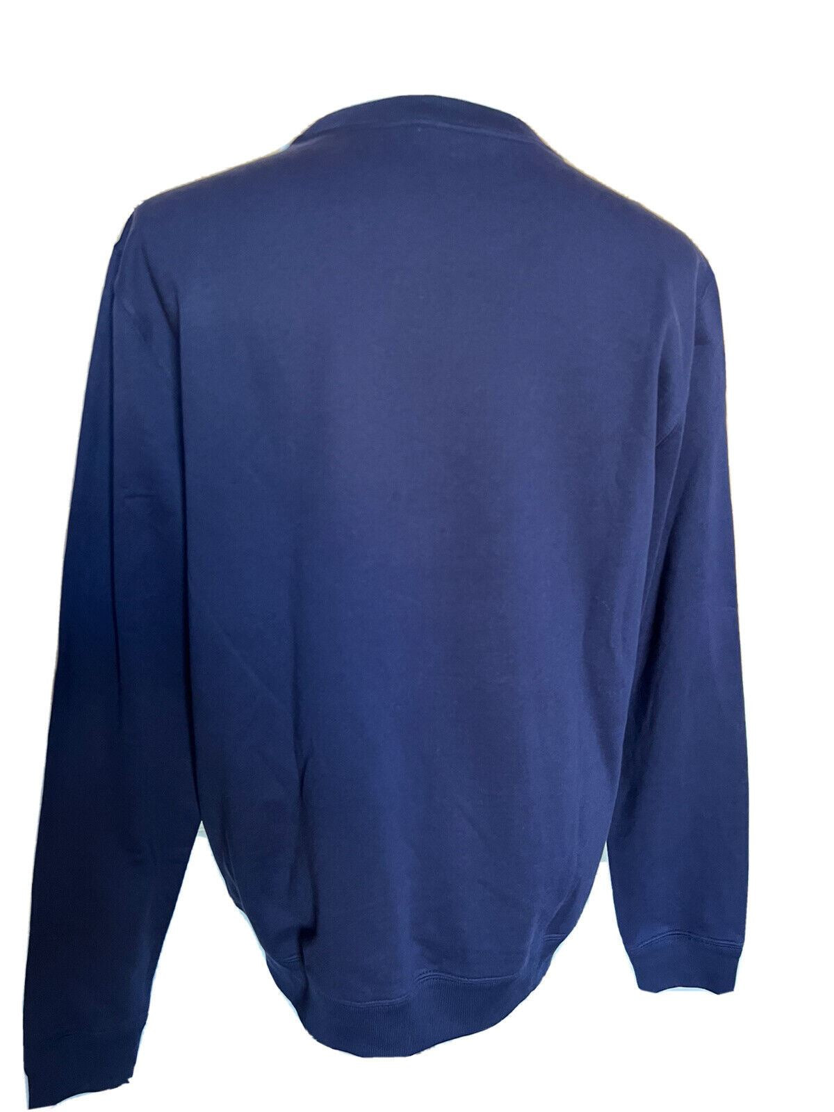 NWT $525 Versace Men's Long Sleeve Sweatshirt Blue Size 3XL A85327 Italy
