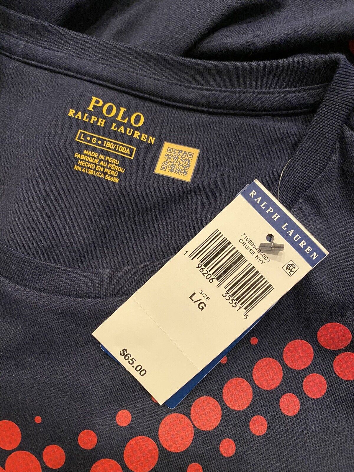 Neu mit Etikett: 65 $ Polo Ralph Lauren Kurzarm-Logo-T-Shirt Blau Large 