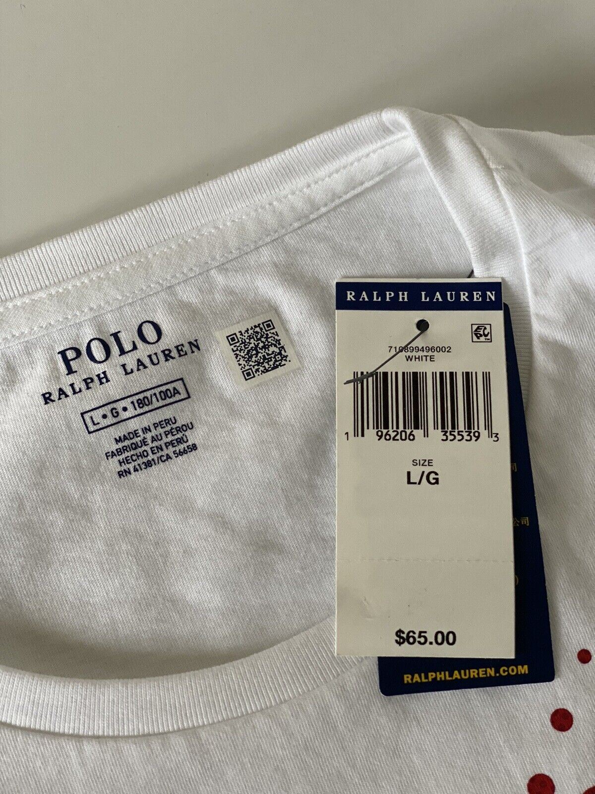 NWT 65 долларов США Polo Ralph Lauren Футболка с коротким рукавом с логотипом, белая, большая 