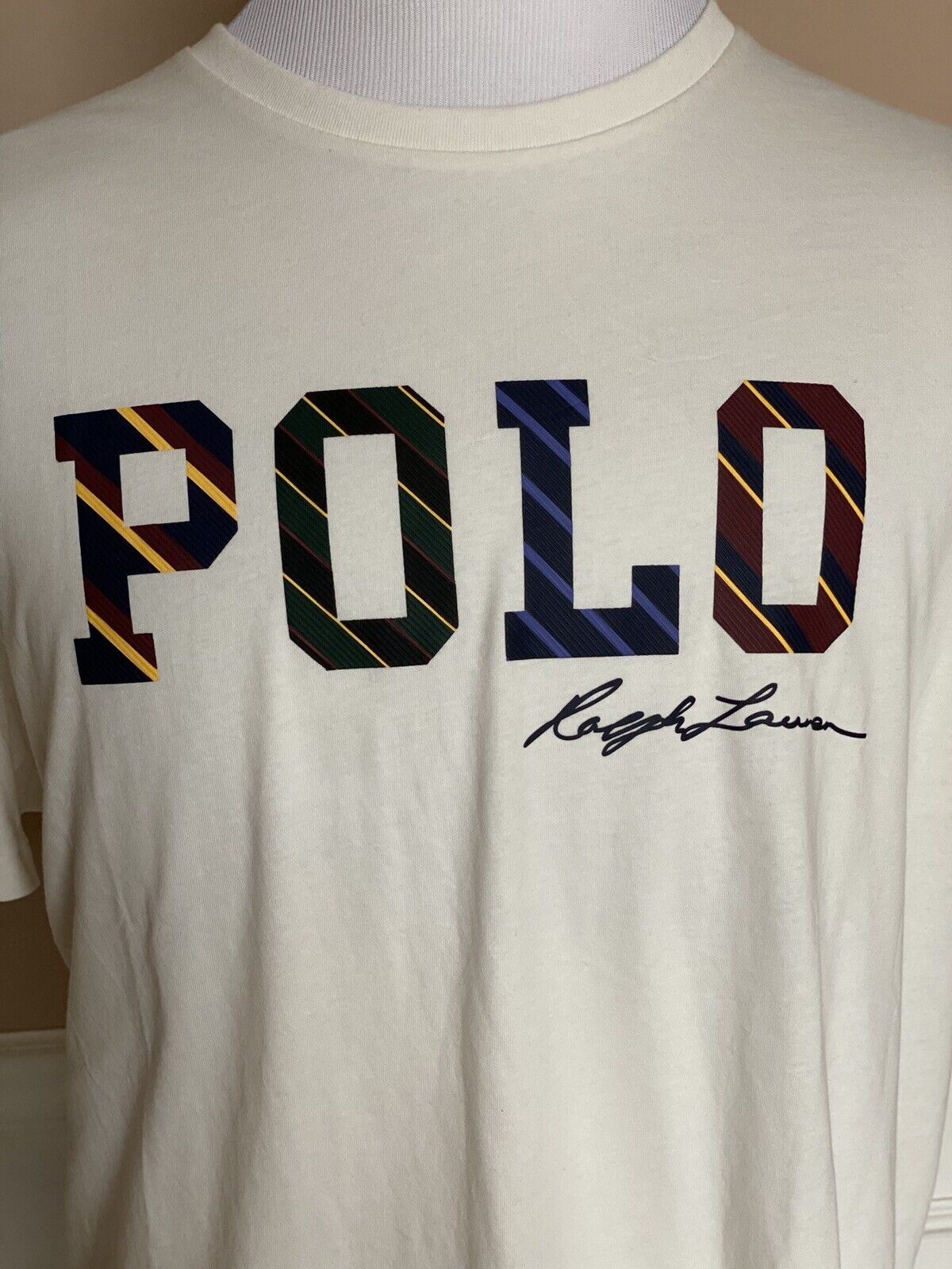 NWT $65 Polo Ralph Lauren Short Sleeve Signature Logo T-shirt White XL