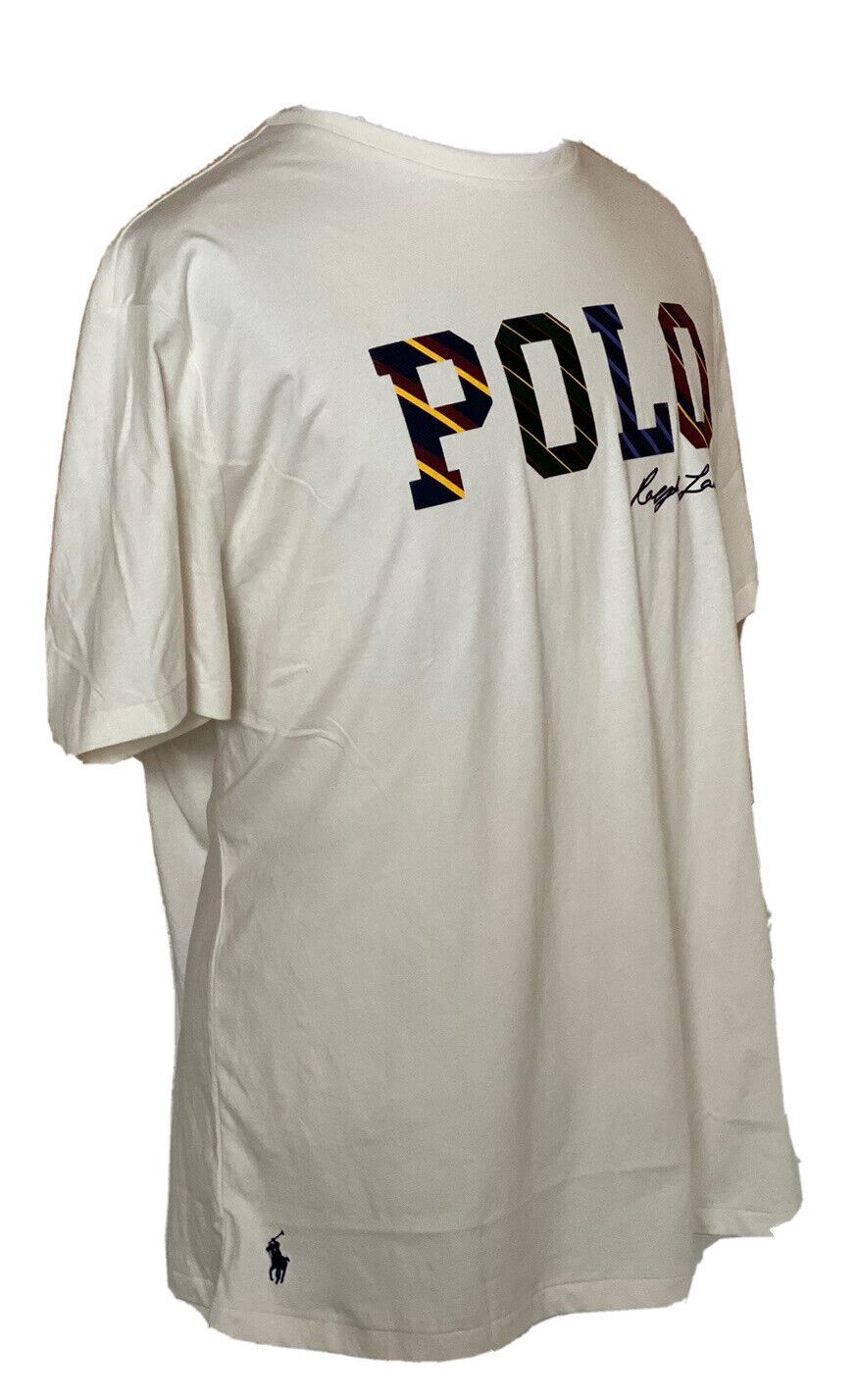 Neu mit Etikett: 65 $ Polo Ralph Lauren Kurzarm-T-Shirt mit Signature-Logo Weiß XL 