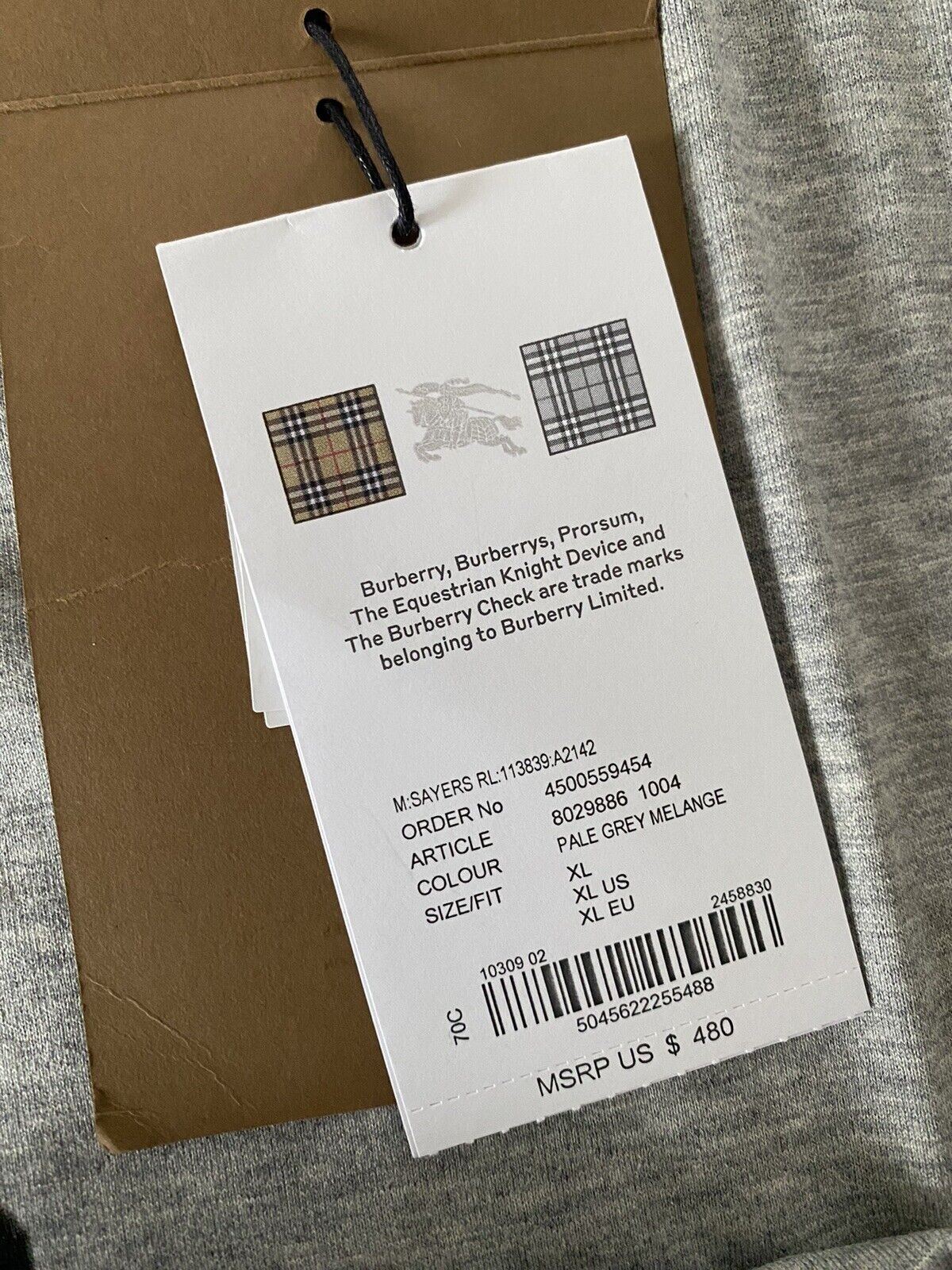NWT $480 Burberry Sayers Gray Swan Print Cotton T-shirt XL (Oversized) Portugal