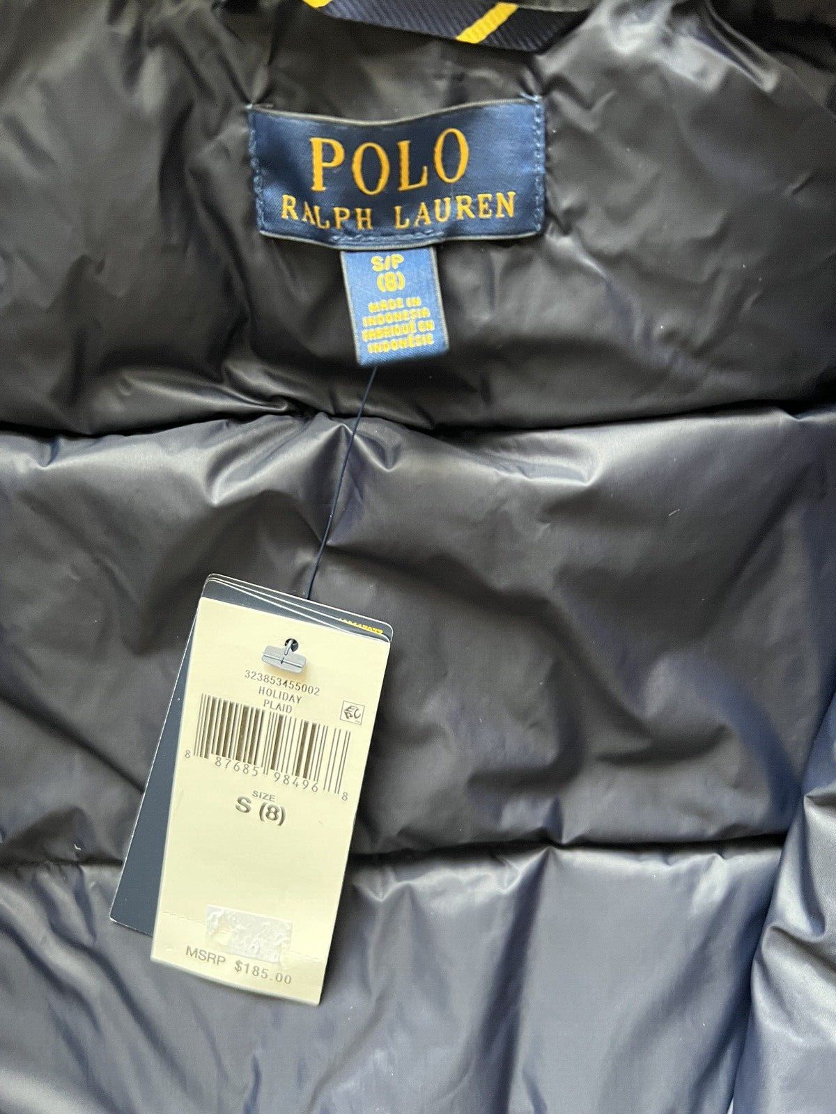 Neu mit Etikett: 185 $ Polo Ralph Lauren Jungenjacke mit Kapuze, Rot, S (8 Jahre) 