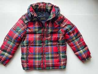 Neu mit Etikett: 185 $ Polo Ralph Lauren Jungenjacke mit Kapuze, Rot, S (8 Jahre) 