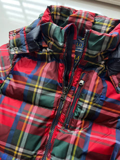 Neu mit Etikett: 185 $ Polo Ralph Lauren Jungenjacke mit Kapuze, Rot, S (8 Jahre) 