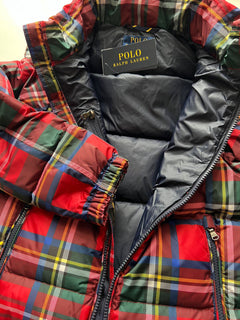 Neu mit Etikett: 185 $ Polo Ralph Lauren Jungenjacke mit Kapuze, Rot, S (8 Jahre) 