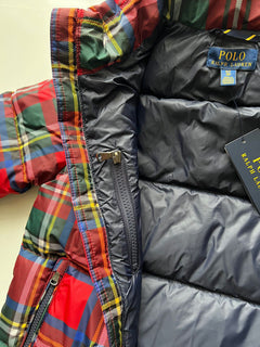 Neu mit Etikett: 185 $ Polo Ralph Lauren Jungenjacke mit Kapuze, Rot, S (8 Jahre) 