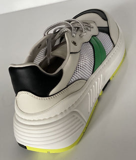 NIB 790 $ Bottega Veneta Herren-Sneaker aus Leder und Mesh, Weiß 13 US 565646 9078