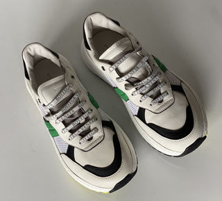 NIB 790 $ Bottega Veneta Herren-Sneaker aus Leder und Mesh, Weiß 13 US 565646 9078
