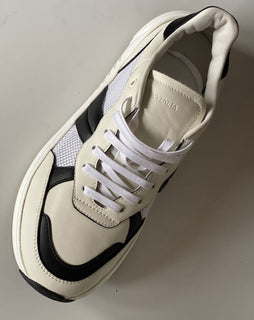 NIB $ 790 Bottega Veneta Herren-Sneaker aus Leder und Mesh Weiß/Schwarz 10 US 565646
