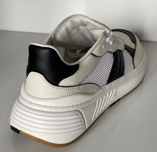 NIB $ 790 Bottega Veneta Herren-Sneaker aus Leder und Mesh Weiß/Schwarz 11 US 565646