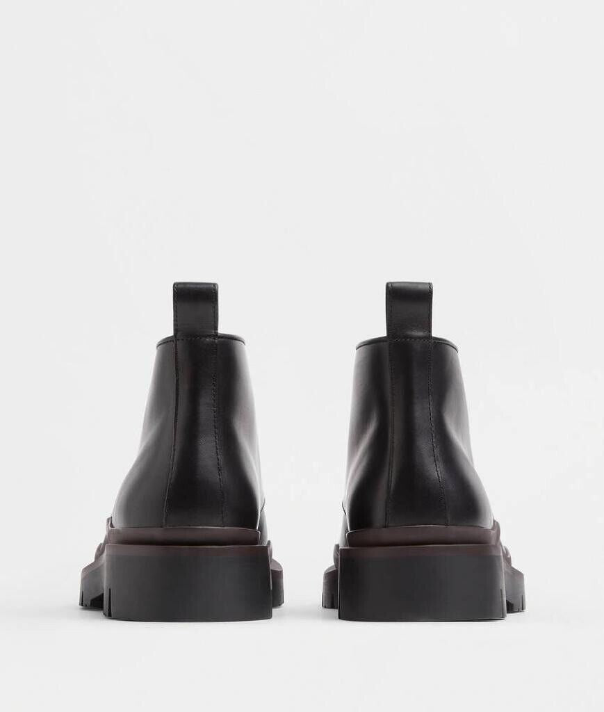 NIB $1250 Bottega Veneta Military Calf Leather Black Ankle Boots 9 US 667074 IT