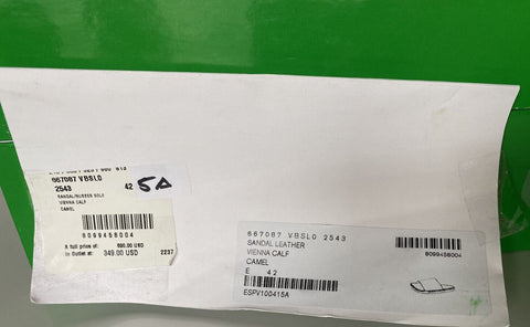 Мужские сандалии из телячьей кожи Bottega Veneta стоимостью 690 долларов США Camel 9 US 667087 IT