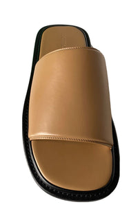 NIB $ 690 Bottega Veneta Herren-Sandalen aus Wiener Kalbsleder, Kamel 9 US 667087 IT