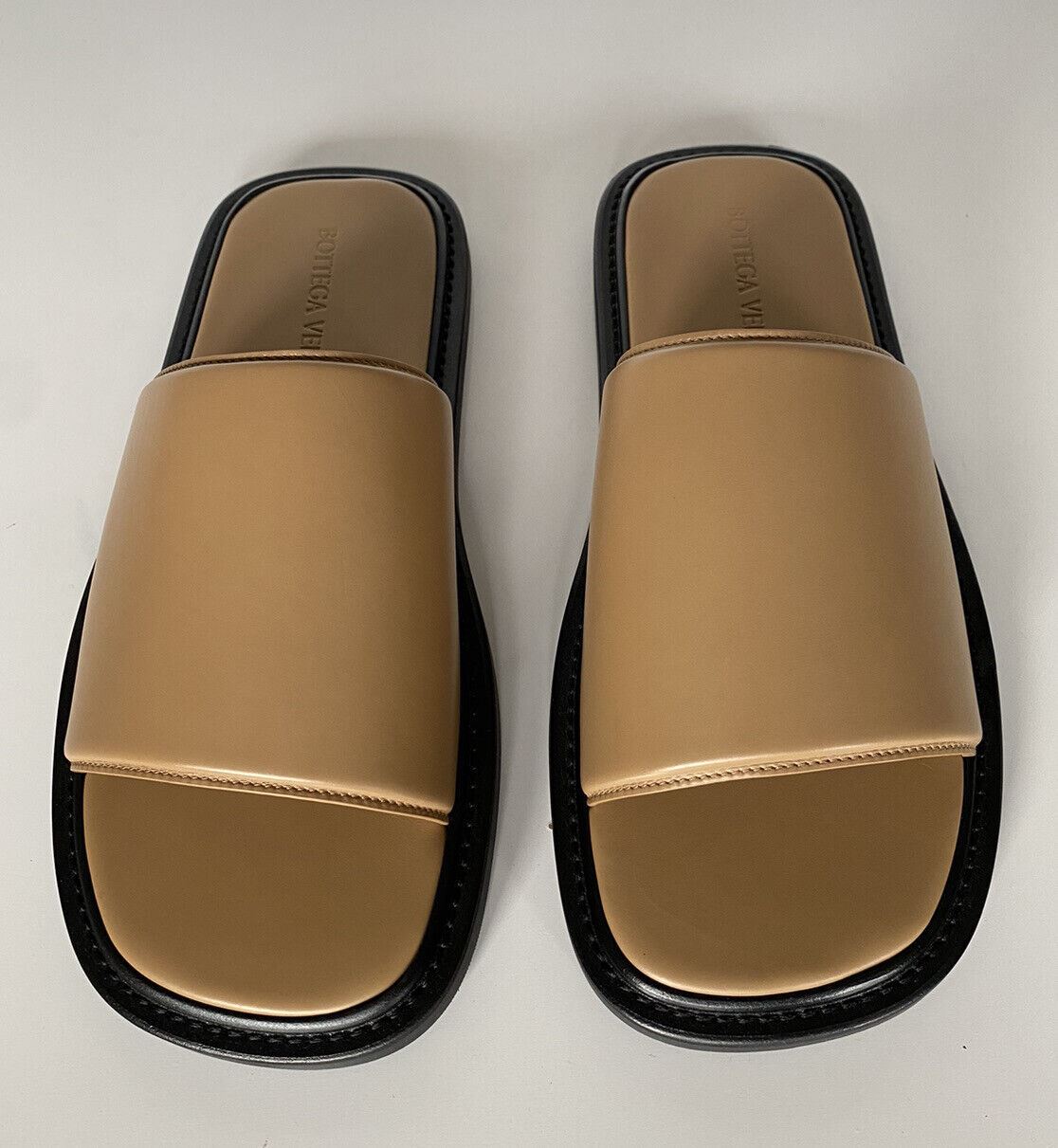 NIB $690 Bottega Veneta Men's Vienna Calf Leather Sandals Camel 9 US 667087 IT
