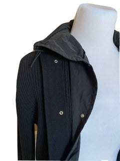 Neu mit Etikett: 1750 $ Bottega Veneta Herren-Pulloverjacke aus grober Merinowolle, Schwarz, L 631288