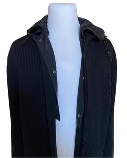 Neu mit Etikett: 1750 $ Bottega Veneta Herren-Pulloverjacke aus grober Merinowolle, Schwarz, L 631288