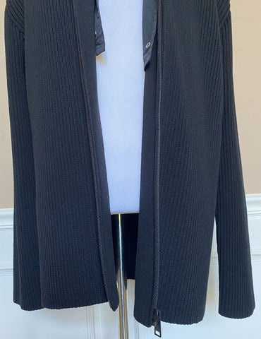 Neu mit Etikett: 1750 $ Bottega Veneta Herren-Pulloverjacke aus grober Merinowolle, Schwarz, L 631288