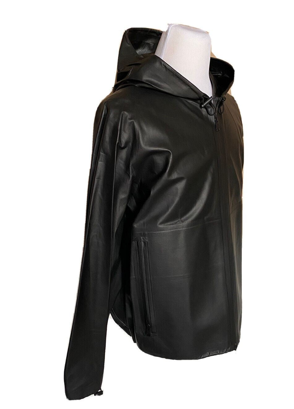 NWT $5900 Bottega Veneta Мужская легкая куртка из телячьей кожи с капюшоном Черная 42 США