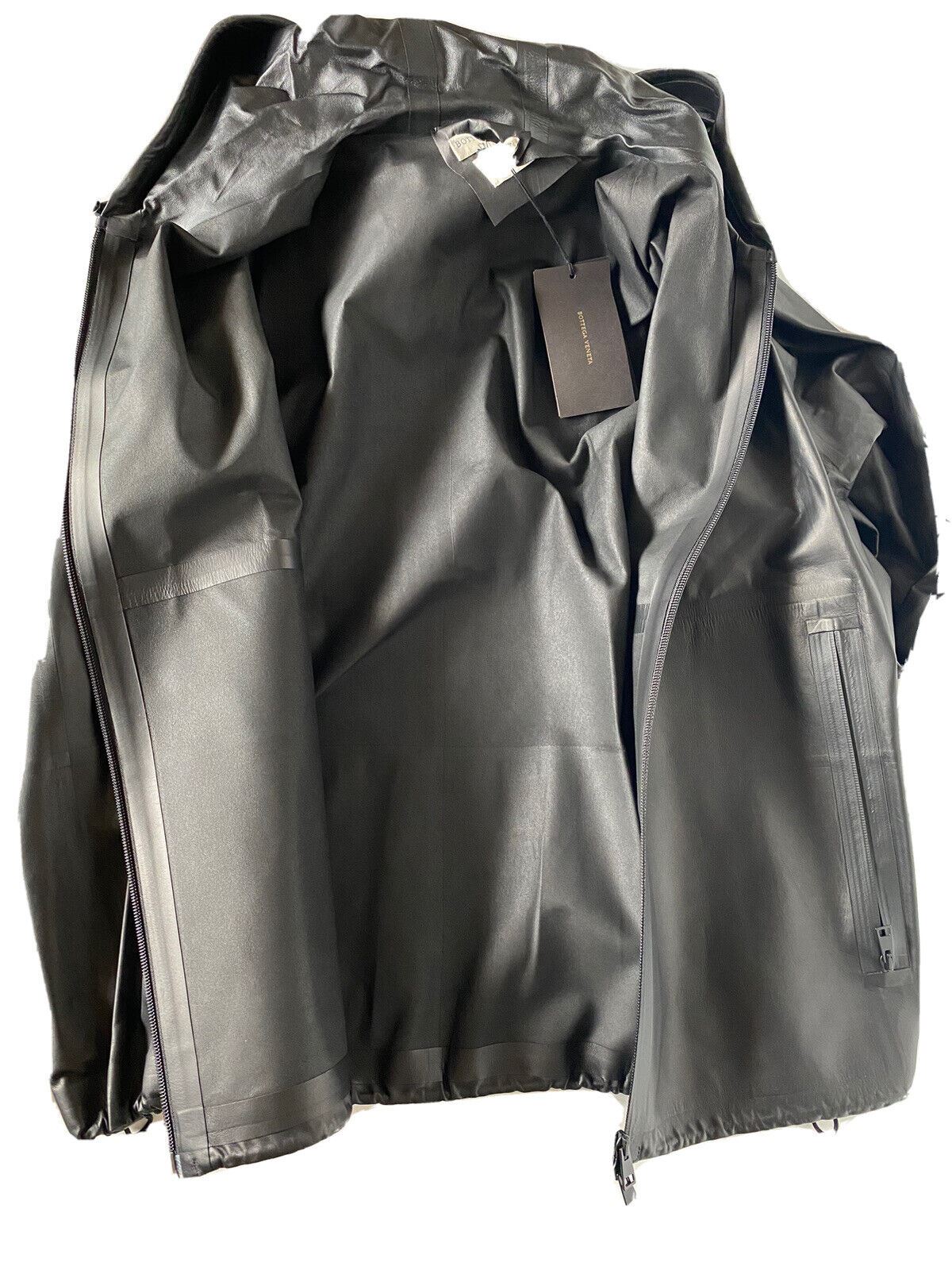 NWT $5900 Bottega Veneta Men's Calf Leather Light Jacket with Hoodie Black 42 US