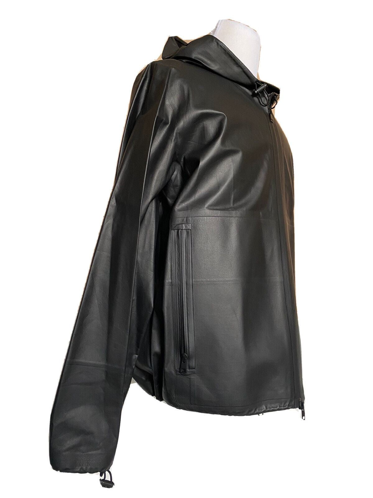 NWT 5900 долларов США Bottega Veneta Мужская легкая куртка из телячьей кожи с капюшоном Черная 44 США