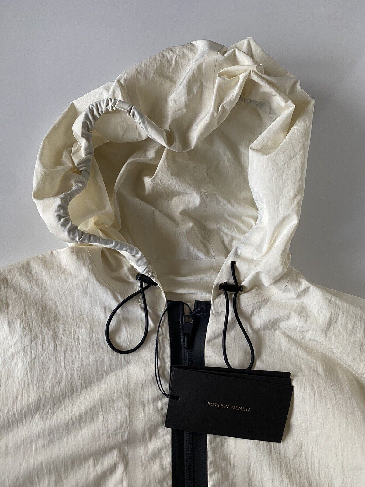NWT $1850 Bottega Veneta Men's Blouson Tech Nylon Chalk Jacket with Hoodie 42 US